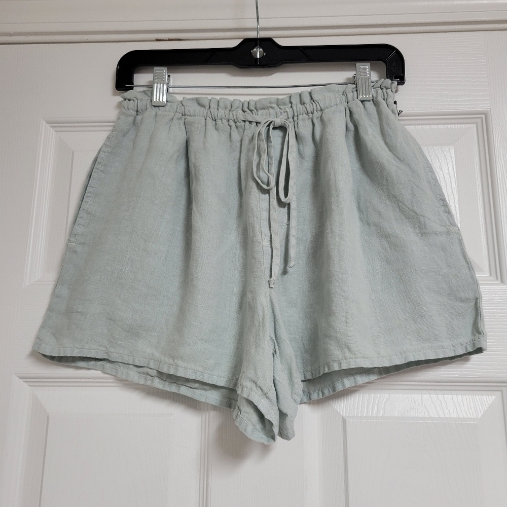 Bella Dahl NWT Ruffle Waist Short 100% Linen Size Small.